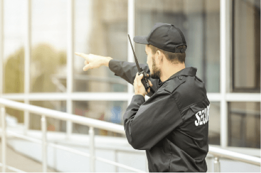 mobile security guard on radio